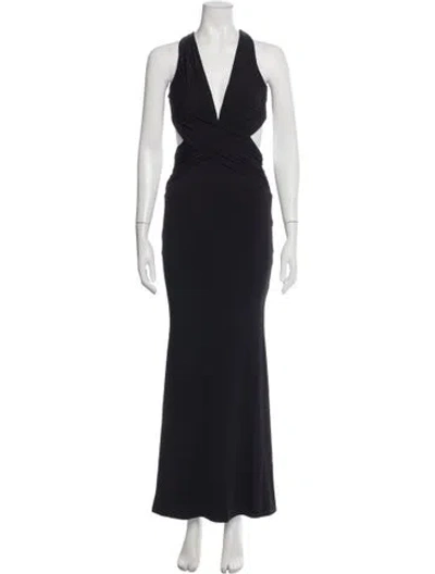 Pre-owned Katie May Halterneck Long Dress In Blue