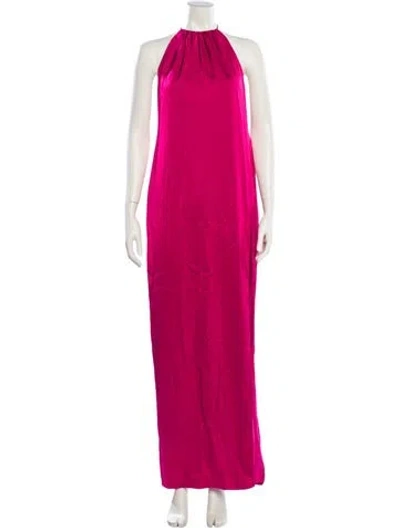 Pre-owned Katie May Halterneck Long Dress In Burgundy
