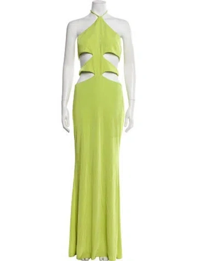 Pre-owned Katie May Halterneck Long Dress In Green