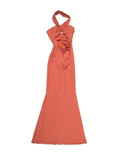 Pre-owned Katie May Halterneck Long Dress In Orange