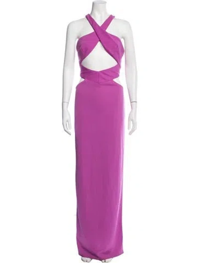 Pre-owned Katie May Halterneck Long Dress In Purple
