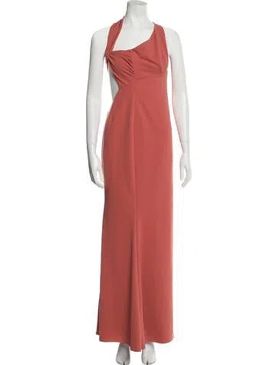 Pre-owned Katie May Halterneck Long Dress W/ Tags In Orange
