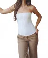 Katie May Jade Strapless Corset In Off White In White