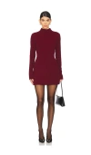 Katie May Justina Long Sleeve Mini Dress In Bordeaux In Blue