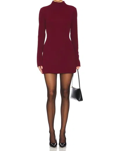 KATIE MAY JUSTINA LONG SLEEVE MINI DRESS IN BORDEAUX