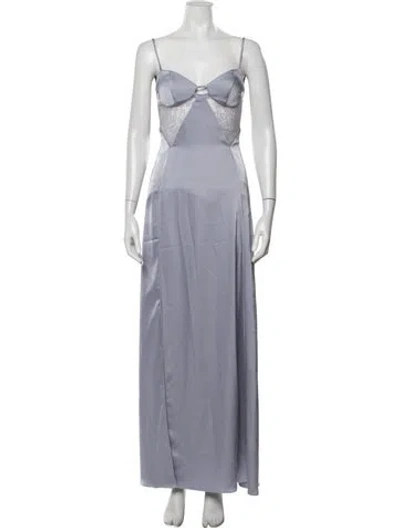 Pre-owned Katie May Lace Pattern Long Dress In Gray