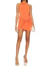 Katie May Lulu Mini Halter Dress In Tigerlily In Orange
