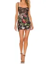 Katie May Man Whisperer Mini Dress In Dark Garden In Multi