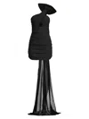 Katie May Mandy One Shoulder Mini Dress In Black In Black