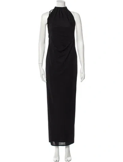 Pre-owned Katie May Mock Neck Long Dress In Black