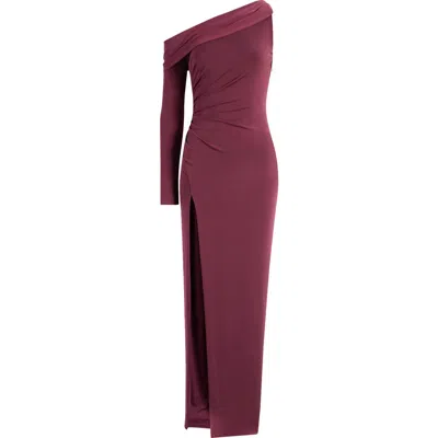 Katie May Mojave Single Long Sleeve Gown In Sangria