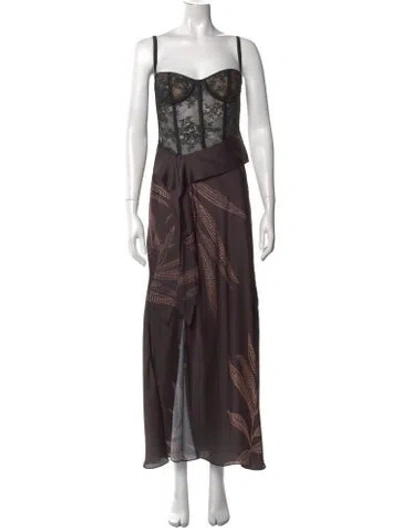 Pre-owned Katie May Nylon Long Dress In Brown