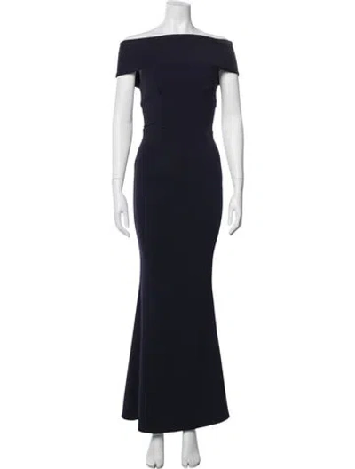 Pre-owned Katie May Off-the-shoulder Long Dress In Blue
