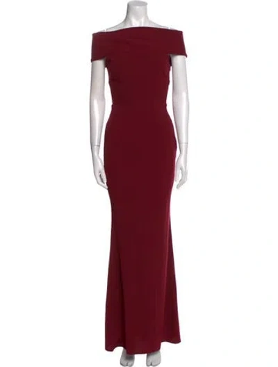 Pre-owned Katie May Off-the-shoulder Long Dress In Burgundy