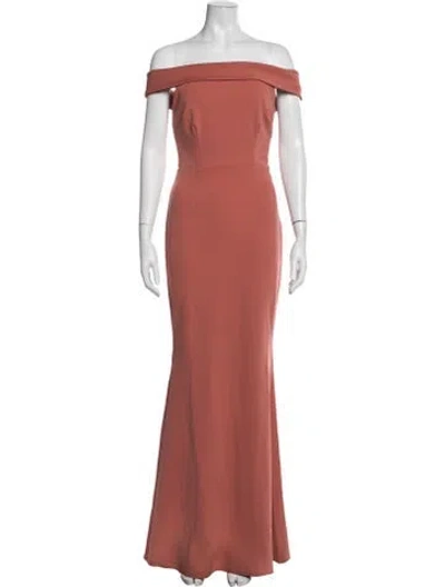 Pre-owned Katie May Off-the-shoulder Long Dress In Pink