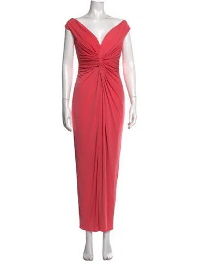 Pre-owned Katie May Off-the-shoulder Long Dress In Pink