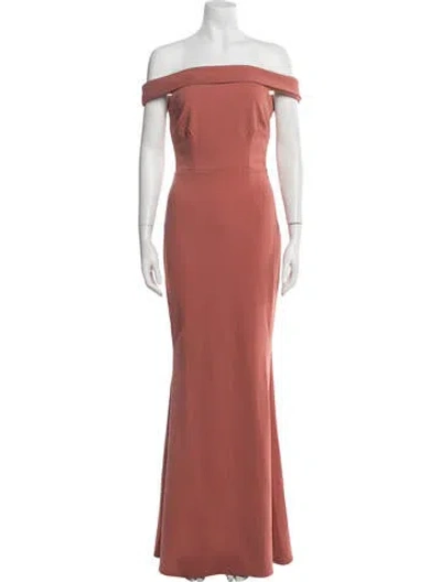 Pre-owned Katie May Off-the-shoulder Long Dress In Pink