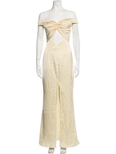Pre-owned Katie May Off-the-shoulder Long Dress In Yellow