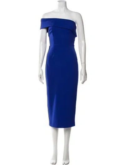 Pre-owned Katie May Off-the-shoulder Midi Length Dress In Blue