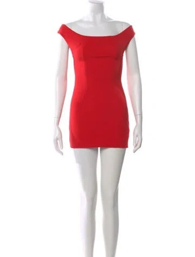 Pre-owned Katie May Off-the-shoulder Mini Dress In Red