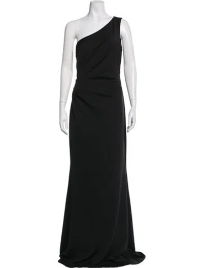 Pre-owned Katie May One-shoulder Long Dress In Black