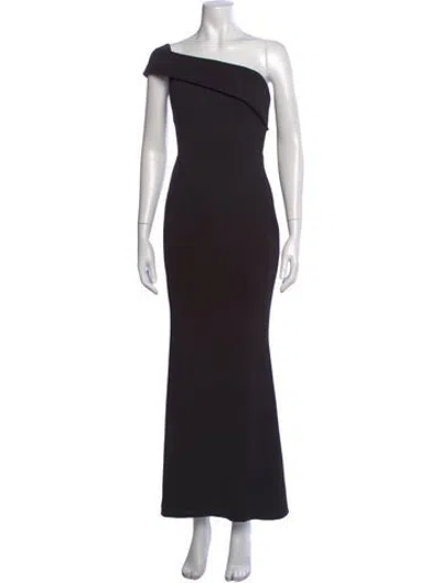 Pre-owned Katie May One-shoulder Long Dress In Black