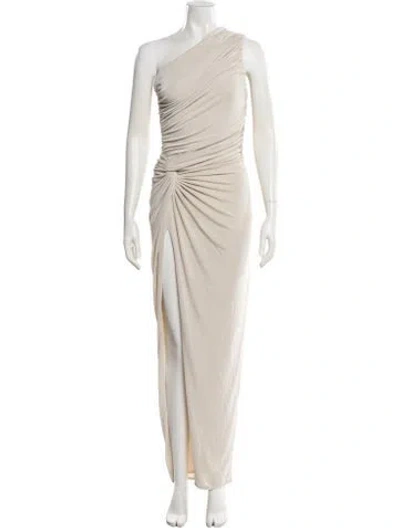 Pre-owned Katie May One-shoulder Long Dress In Neutral