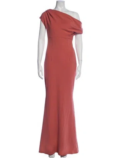 Pre-owned Katie May One-shoulder Long Dress In Orange