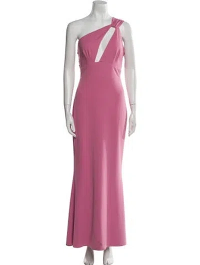 Pre-owned Katie May One-shoulder Long Dress In Pink