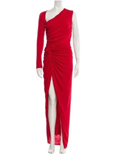Pre-owned Katie May One-shoulder Long Dress In Red