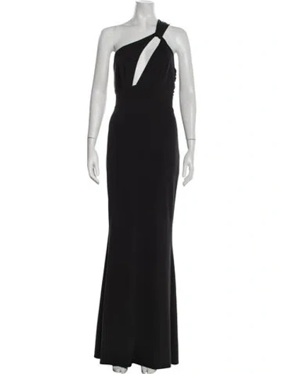 Pre-owned Katie May One-shoulder Long Dress W/ Tags In Black