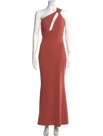Pre-owned Katie May One-shoulder Long Dress W/ Tags In Orange
