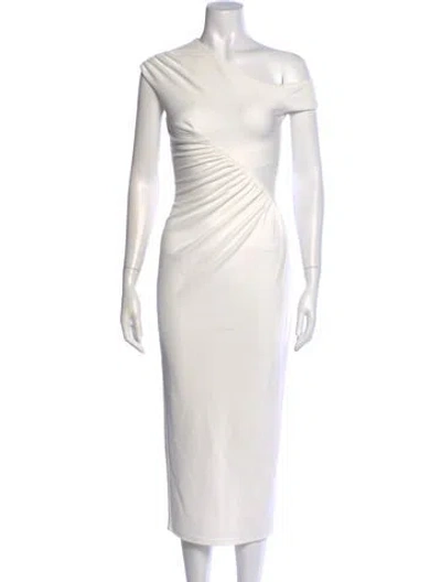 Pre-owned Katie May One-shoulder Long Dress In White