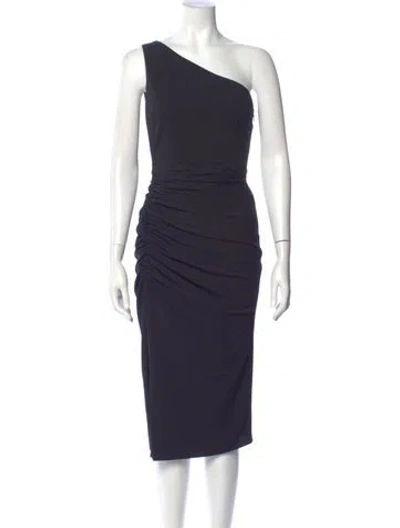 Pre-owned Katie May One-shoulder Midi Length Dress In Blue