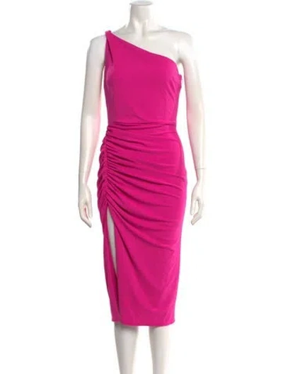Pre-owned Katie May One-shoulder Midi Length Dress In Pink