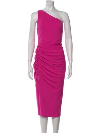 Pre-owned Katie May One-shoulder Midi Length Dress In Pink