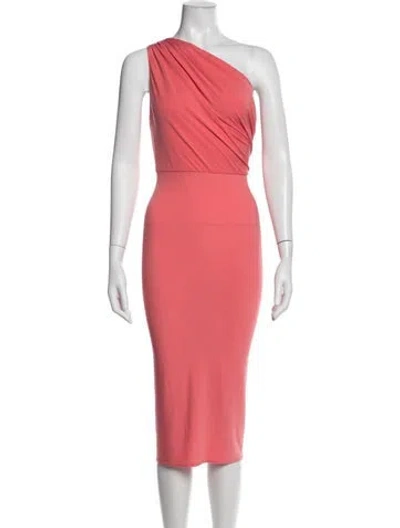Pre-owned Katie May One-shoulder Midi Length Dress In Pink