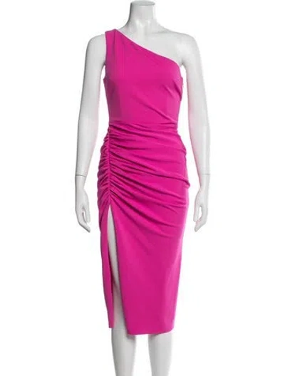 Pre-owned Katie May One-shoulder Midi Length Dress In Pink