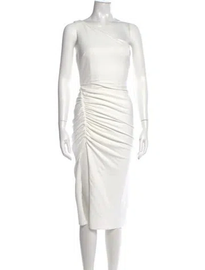 Pre-owned Katie May One-shoulder Midi Length Dress In White