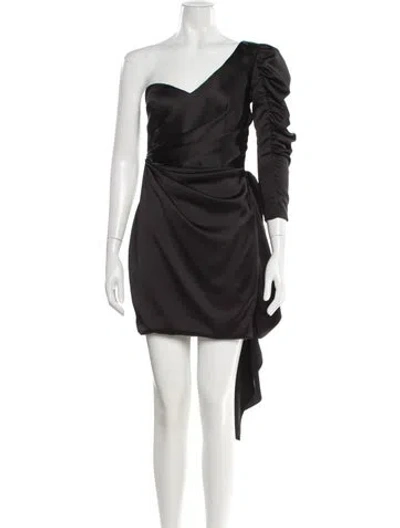 Pre-owned Katie May One-shoulder Mini Dress In Black