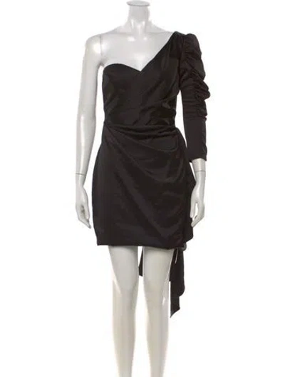 Pre-owned Katie May One-shoulder Mini Dress In Black