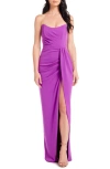 KATIE MAY PAMELA PLEATED STRAPLESS GOWN