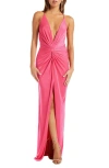 KATIE MAY PIXIE PLUNGE NECK TWIST FRONT GOWN