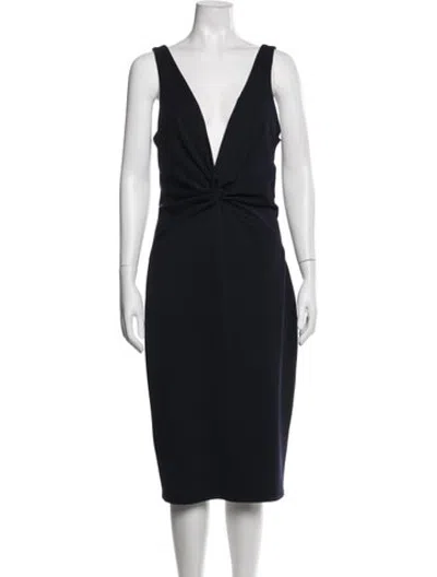 Pre-owned Katie May Plunge Neckline Knee-length Dress In Blue