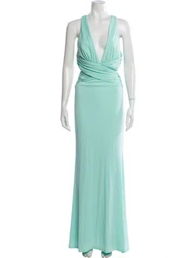 Pre-owned Katie May Plunge Neckline Long Dress In Multi