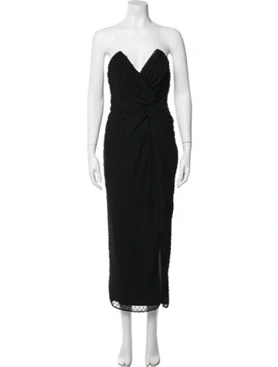 Pre-owned Katie May Polka Dot Print Long Dress In Black