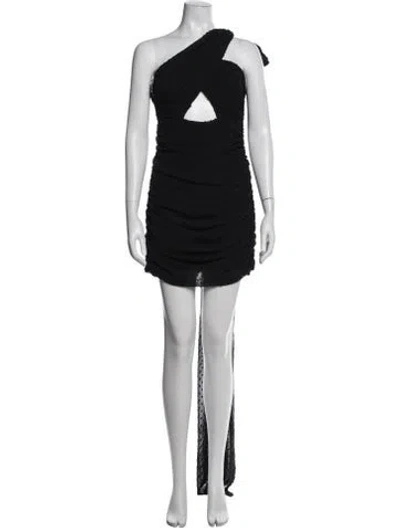 Pre-owned Katie May Polka Dot Print Mini Dress In Black