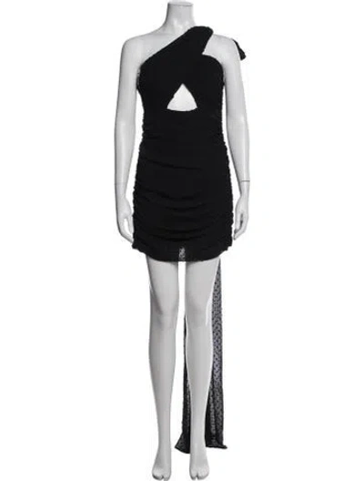 Pre-owned Katie May Polka Dot Print Mini Dress In Black