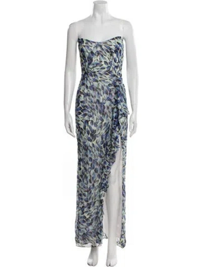 Pre-owned Katie May Printed Long Dress In Blue