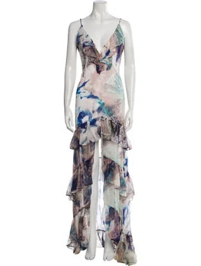 Pre-owned Katie May Printed Long Dress In Multi
